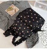 Waterproof Nylon Floral School Backpack for Women Rucksack