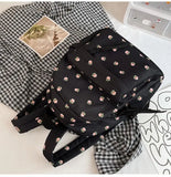 Waterproof Nylon Floral School Backpack for Women Rucksack