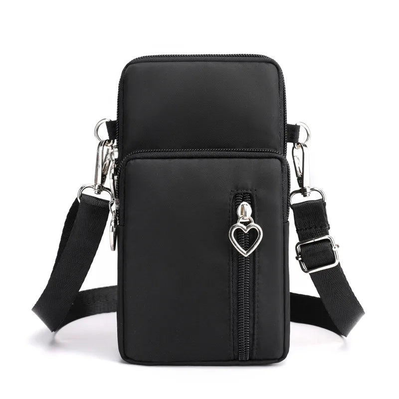 Waterproof Nylon Phone Bag Women's Mini Messenger Crossbody Clutch