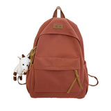 Waterproof Nylon School Backpack for Women Travel Bag Solid Schoolbag Mochila