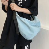 Waterproof Nylon Shoulder Bag Dumpling Shaped Crossbody Handbag Retro Messenger