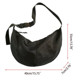 Waterproof Nylon Shoulder Bag Dumpling Shaped Crossbody Handbag Retro Messenger