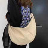Waterproof Nylon Shoulder Bag Dumpling Shaped Crossbody Handbag Retro Messenger