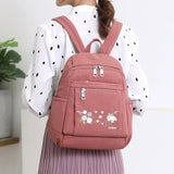 Embroidered Nylon Women Backpack for Teenage Girls