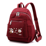 Embroidered Nylon Women Backpack for Teenage Girls
