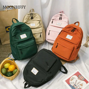Waterproof Nylon Women Backpack Large Capacity School Bags