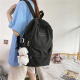 Waterproof Nylon Women Backpack Multi-Pocket Student Rucksack