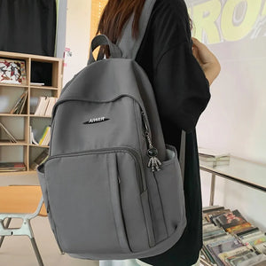Waterproof Nylon Women Backpack Unisex Multi-pocket Laptop Rucksack