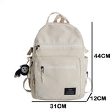 Waterproof Nylon Women Backpack Multi-pocket Laptop Rucksack