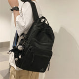Waterproof Nylon Women Backpack Multi-pocket Laptop Rucksack