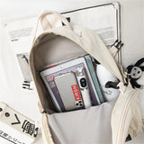 Waterproof Nylon Women Backpack Multi-pocket Laptop Rucksack