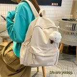 Waterproof Nylon School Backpack Girls Travel Bag