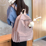Waterproof Nylon School Backpack Girls Travel Bag