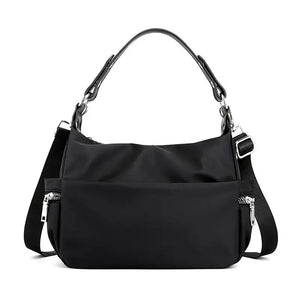 Waterproof Nylon Women Shoulder Bags Casual Ladies Totes Bag Solid Zipper