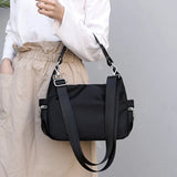 Waterproof Nylon Women Shoulder Bags Casual Ladies Totes Bag Solid Zipper