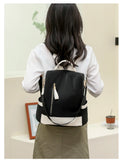 Waterproof Oxford Cloth Women's Backpack Anti-theft Back Zipper Schoolbag
