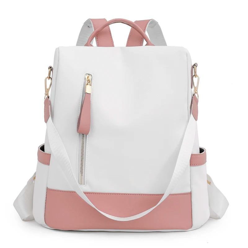 Waterproof Oxford Cloth Women's Backpack Anti-theft Back Zipper Schoolbag