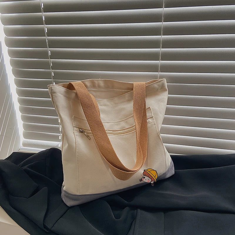 Waterproof Canvas Girl Shoulder Hand Bag Female Crossbody Bags