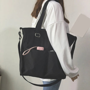 Waterproof Large Capacity Canvas Girl Shoulder Bucket Bag Female Crossbody Bags