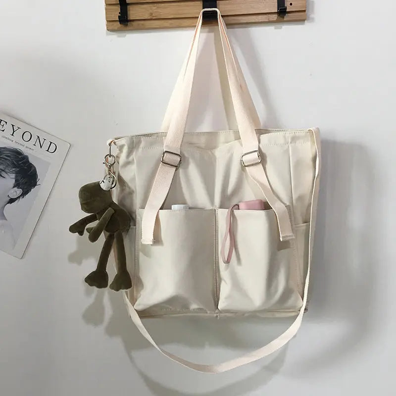 Waterproof Oxford Canvas Girl Shoulder Hand Bucket Bag Female