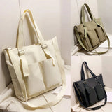 Waterproof Oxford Large Capacity Canvas Girl Shoulder Hand Bucket Bag