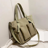 Waterproof Oxford Canvas Girl Shoulder Hand Bucket Bag Female Crossbody Bags