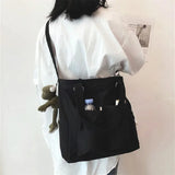 Waterproof Oxford Large Capacity Canvas Girl Shoulder Hand Bucket Bag Basket