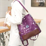 Waterproof Oxford Women Backpack Anti-theft Print Girls School Bag