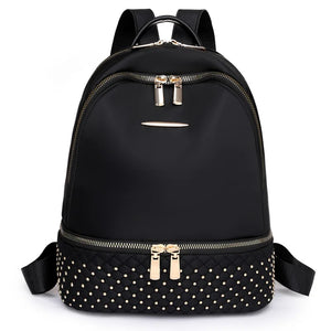Waterproof Oxford Women Backpack big capacity Rivet Schoolbags for Teenage Girls