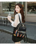 Waterproof Oxford Cloth Ethnic Middle-Aged Lady Travel Backpack