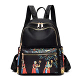 Waterproof Oxford Cloth Ethnic Middle-Aged Lady Travel Backpack