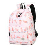Pink Carrot Printing Backpack Women Waterproof School Bag