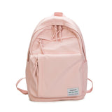 Waterproof Solid Nylon Women Backpack Multiple Zip Pocket Travel Backpack