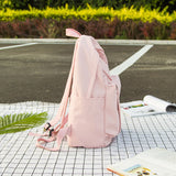 Waterproof Solid Nylon Women Backpack Multiple Zip Pocket Travel Backpack