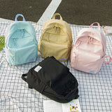 Waterproof Solid Nylon Women Backpack Multiple Zip Pocket Travel Backpack