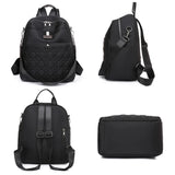 Waterproof Solid Oxford Cloth Women Backpack Light Travel Bagpack School Bags