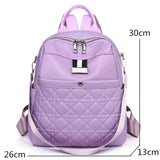Waterproof Solid Oxford Cloth Women Backpack Light Travel Bagpack School Bags