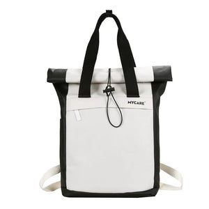 Waterproof Teenagers Boy Backpack Men Roll Top Shoulder Bag