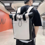 Waterproof Teenagers Boy Backpack Men Roll Top Shoulder Bag