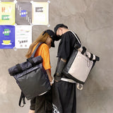 Waterproof Teenagers Boy Backpack Men Roll Top Shoulder Bag