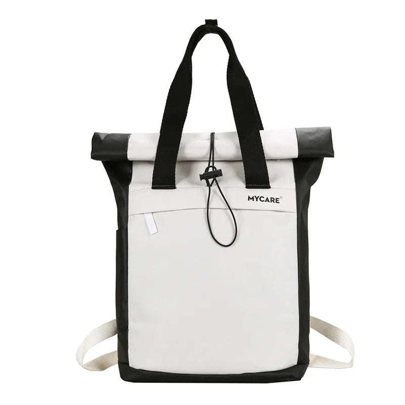 Waterproof Teenagers Boy Backpack Men Roll Top Shoulder Bag