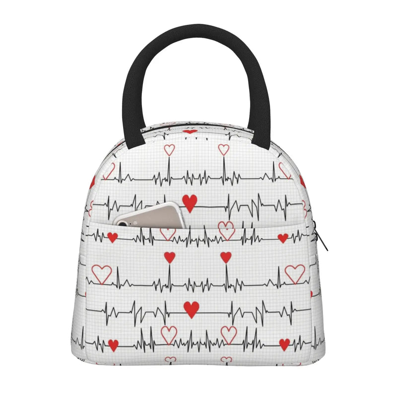 Waterproof Nurse Bag Insulated Lunch Bag with Heart Pattern