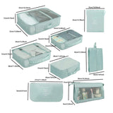 Waterproof Travel Storage Bag 8-Piece Organizer Set