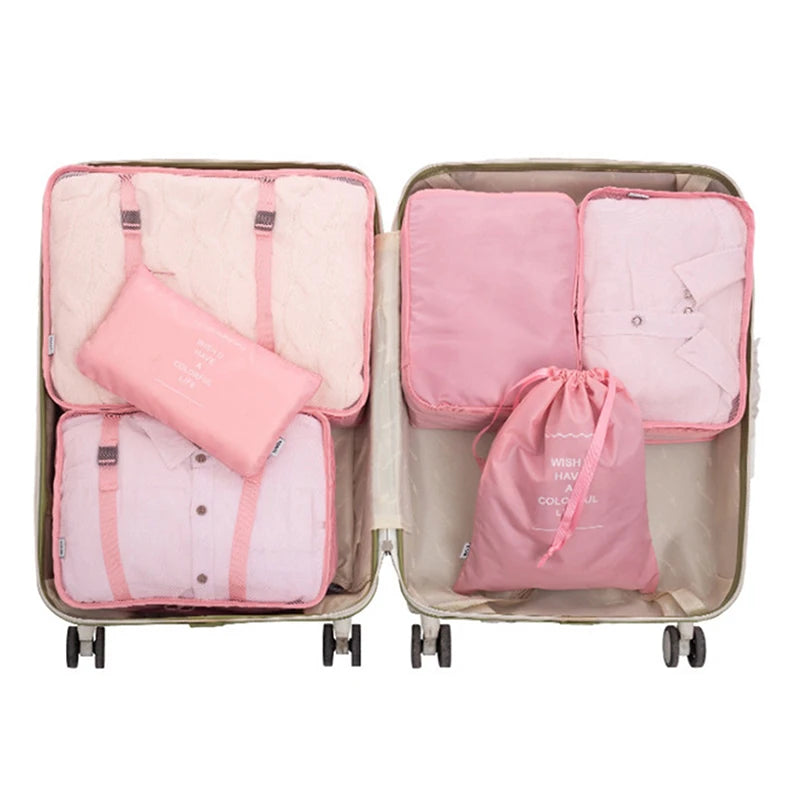Waterproof Travel Storage Bag 8-Piece Organizer Set