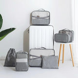 Waterproof Travel Tote System 7Pcs Packing Cube Unisex Clothing Sorting