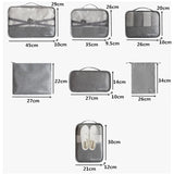 Waterproof Travel Tote System 7Pcs Packing Cube Unisex Clothing Sorting