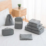 Waterproof Travel Tote System 7Pcs Packing Cube Unisex Clothing Sorting