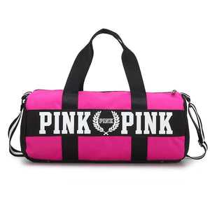 Waterproof Gym Bag for Women & Men Pink Nylon Handbags