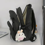 Waterproof Women Backpack Nylon College Solid Schoolbag for Student Girls