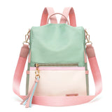 Waterproof Women Backpack Oxford Girl School Bag Contrast Female Shoulder Bags